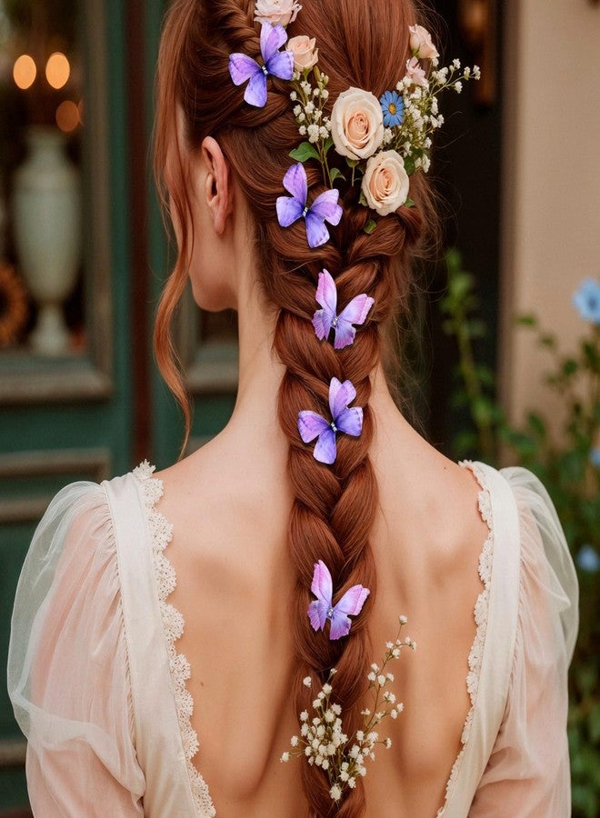 Bremorou 20 Pcs Moving Butterfly Hair Clips For Women Moving Glitter 3d Realistic Purple Y2k Glitter Hair Barrettes Cute Hair Claws Kawaii Butterfly Hair Accessories For Teens Women Gifts - Image 4